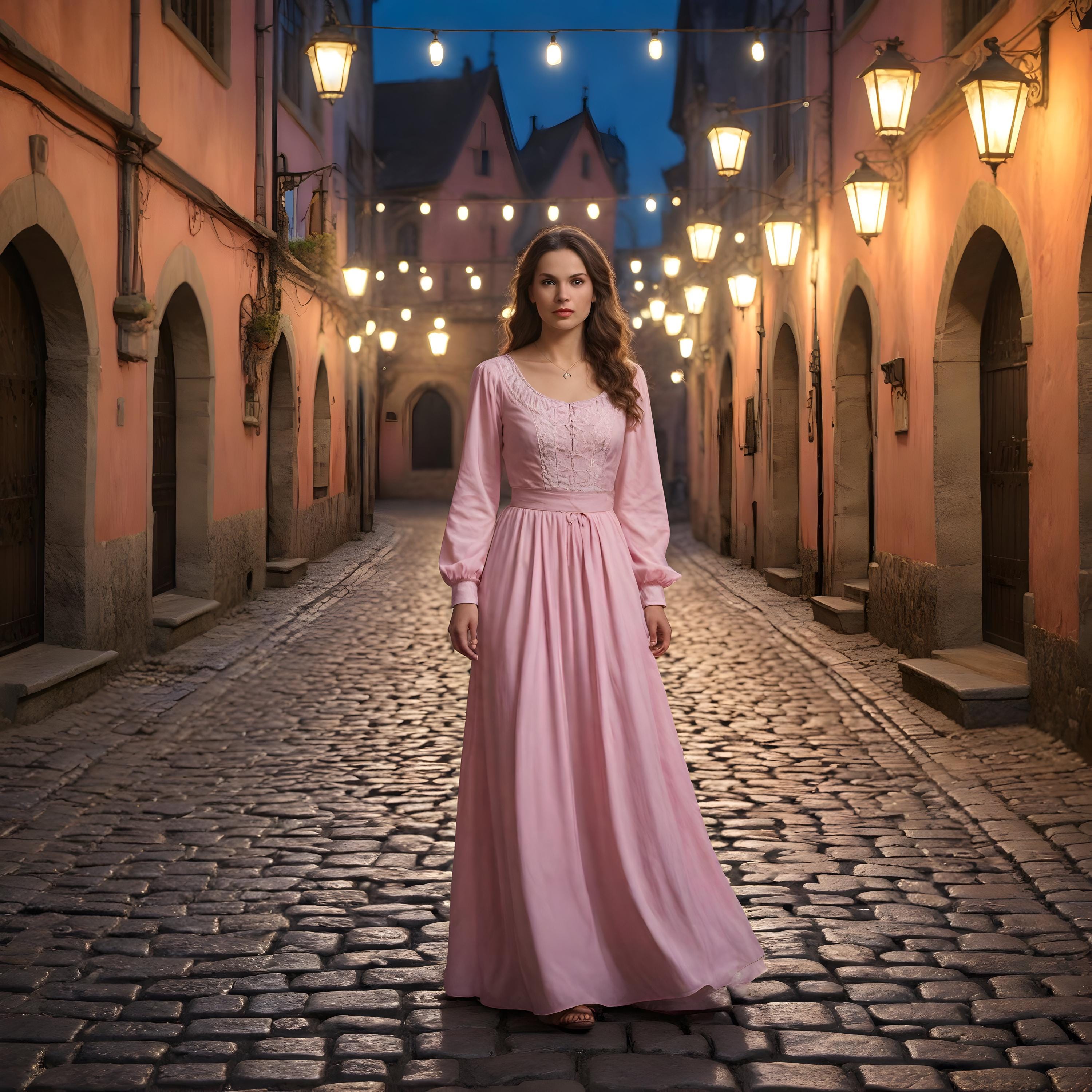 Pink medieval dress sale