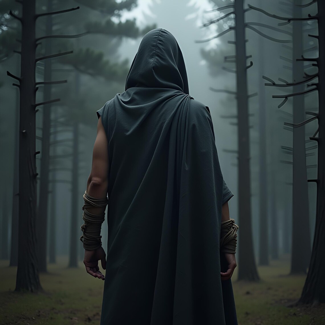Dark Viking Hooded Cloak | Shadow Warrior Viking Robe | Druidic Forest ...