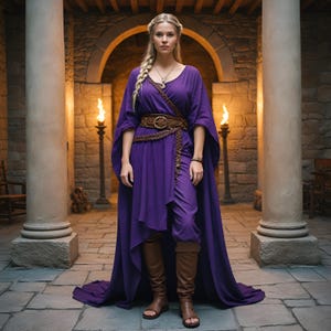Medieval Noblewoman Royal Dress| Handmade Viking Queen Dress | LARP Warrior Princess Attire | Mythic Goddess Cosplay Outfit