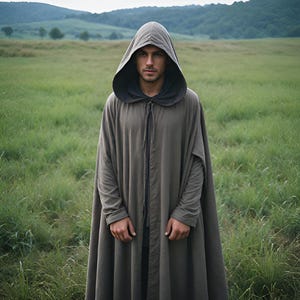 Stunning Medieval Hooded Cloak | Rustic Warrior Robe | Cosplay & Festival Cape | Renaissance LARP Costume | Elegant Costume Gift for Him