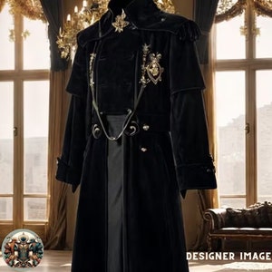 Vintage Vest Cosplay Costume | Gothic Medieval Tailcoat Costume | Vintage Gothic Victorian Coat | Halloween Costume Trench Ensemble