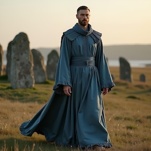 Viking Warrior Cloak Robe | Nordic Viking Hooded Robe | Medieval Viking Battle Tunic | Authentic Viking Cosplay Attire