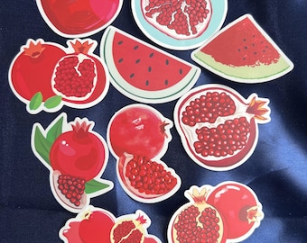 Fruit Watermelon Pomegranate Stickers 10-Peices Randomly Chosen Persian Yalda Night Activity For Kids
