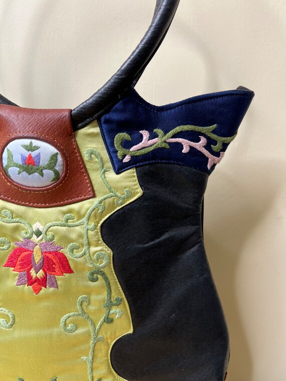 Oovoo Embroidered Satin Handbag - image 7