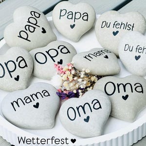 Kleines Beton Herz S/M,Grabschmuck,du fehlst,Trauer,Gedenken,vermissen,Gedenkstätte,Abschied,Grabstein,Friedhof,Urnengrab,Oma,Opa,Papa,Mama