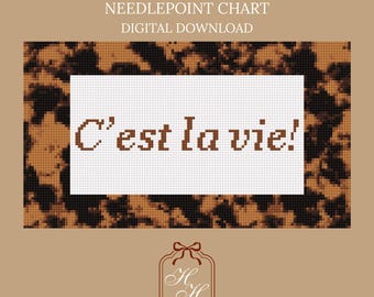 ¡C'est la vie! Tabla de puntadas de bordado, letrero de bordado, almohada de bordado, refrán de bordado