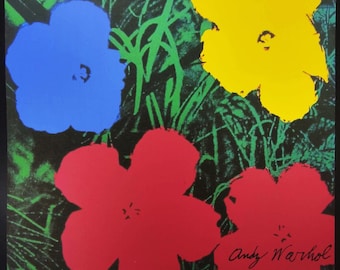 Lithographie en édition limitée « Fleurs » de Big Andy Warhol, années 1980.