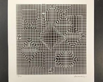 1970s Victor Vasarely Limited numbered Edition Lithograph.