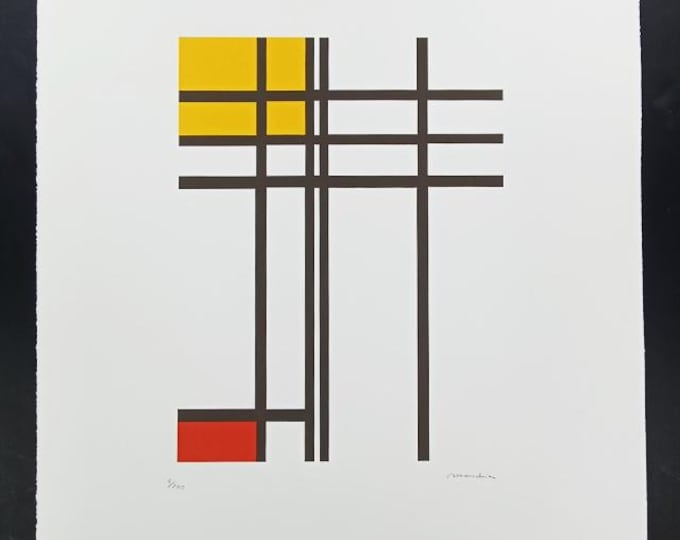 Featured listing image: 1970s Piet Mondrian Limited Edition Lithograph Numbered in Pencil.