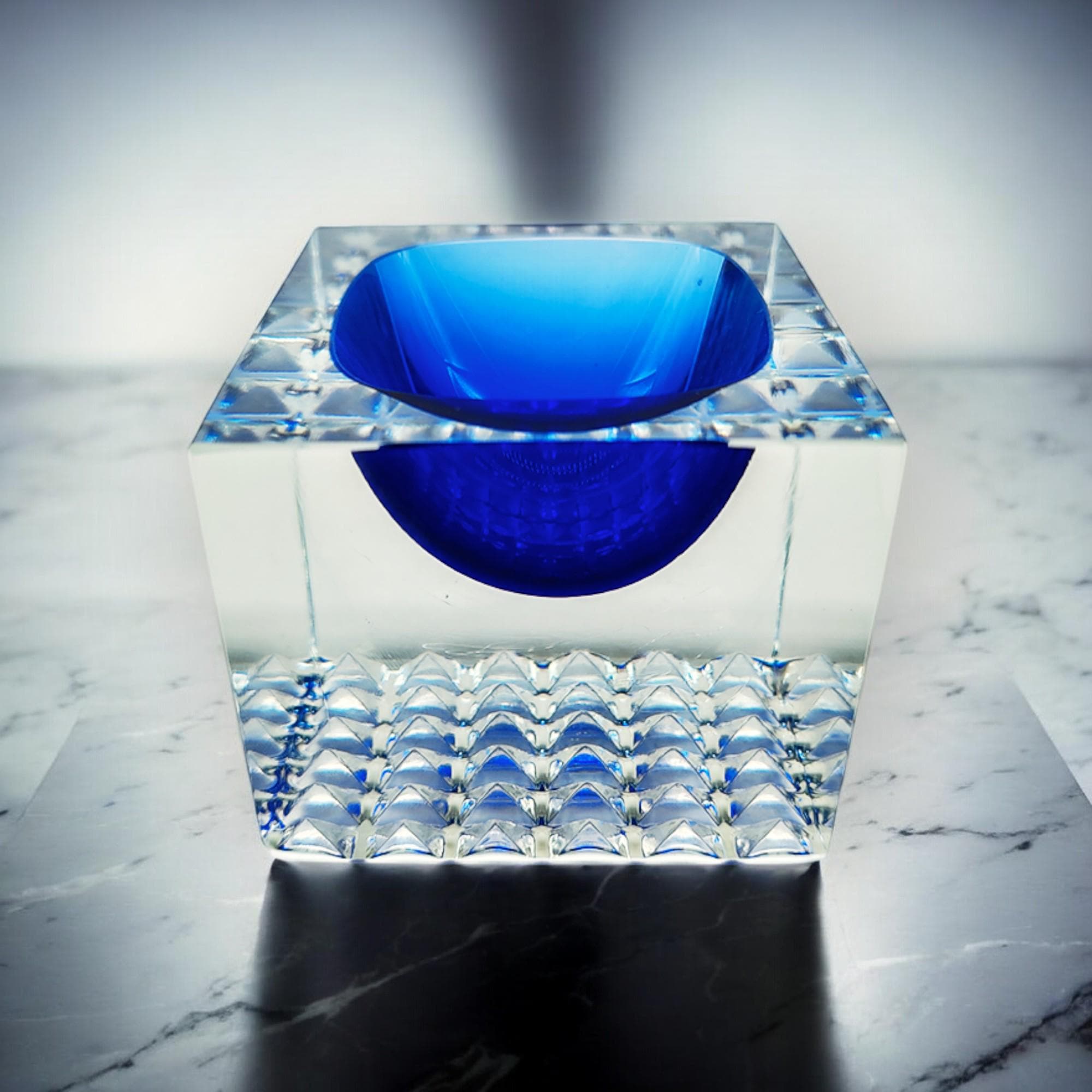 フランス製馬型ライター&灰皿フロストクリスタルガラス製1960年代