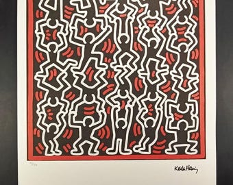 1990s Keith Haring Limited Edition Lithograph Numbered in Pencil.