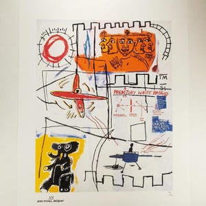 1980s Jean-Michel Basquiat Limited Edition Lithograph numbered in Pencil.