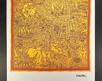 1990s Keith Haring Limited Edition Lithograph Numbered in Pencil.