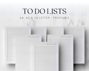 To Do List Printable A5 Planner Template  A4 A5 & US Letter Size