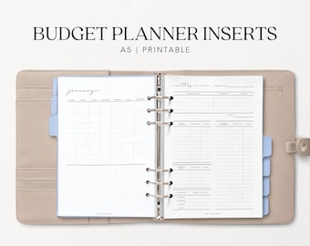 A5 Budget Planner Insert Printable Budget Tracker Sheets  Sunday & Monday Start
