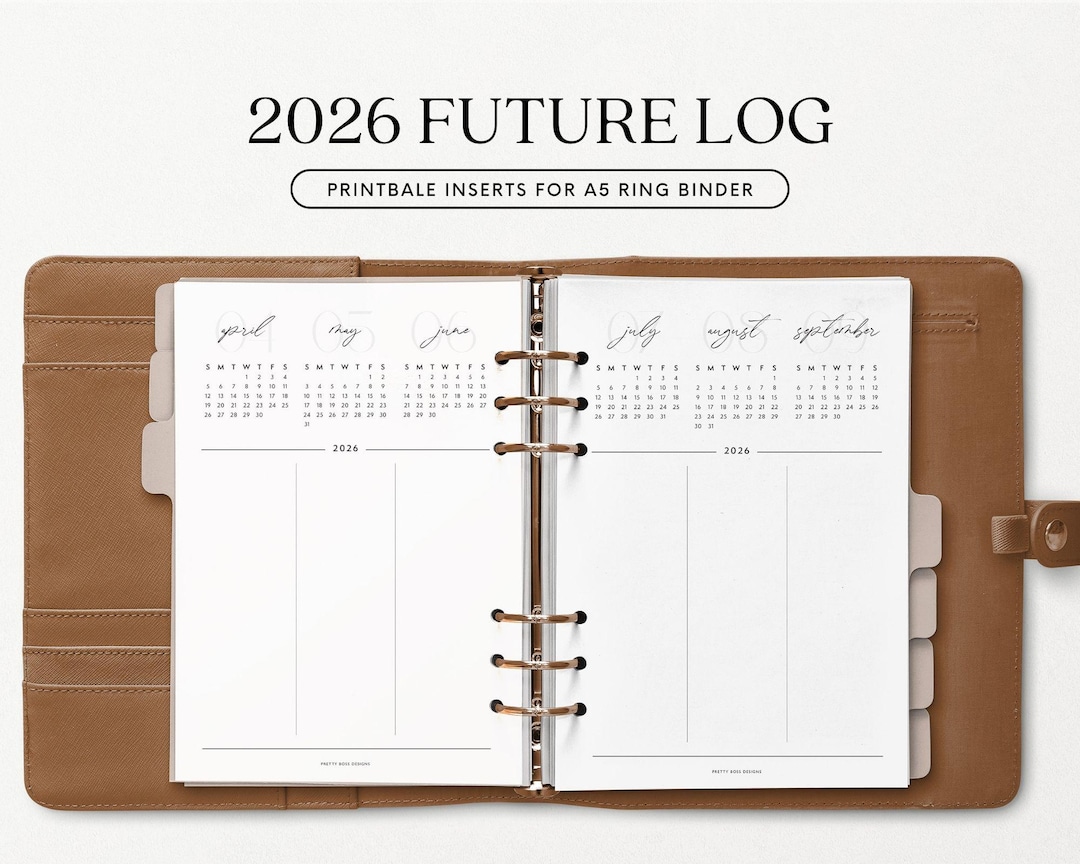 2026 Future Log A5 Planner Inserts, Quarterly Goals (printable) - Etsy
