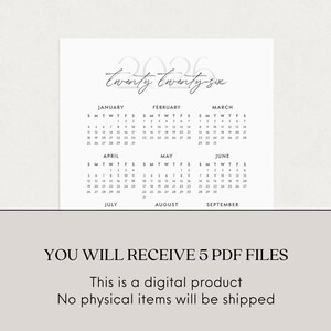 Partial view of 2026 A4 Yearly Calendar Template PDF with rectangle at the bottom with text about bundle.
