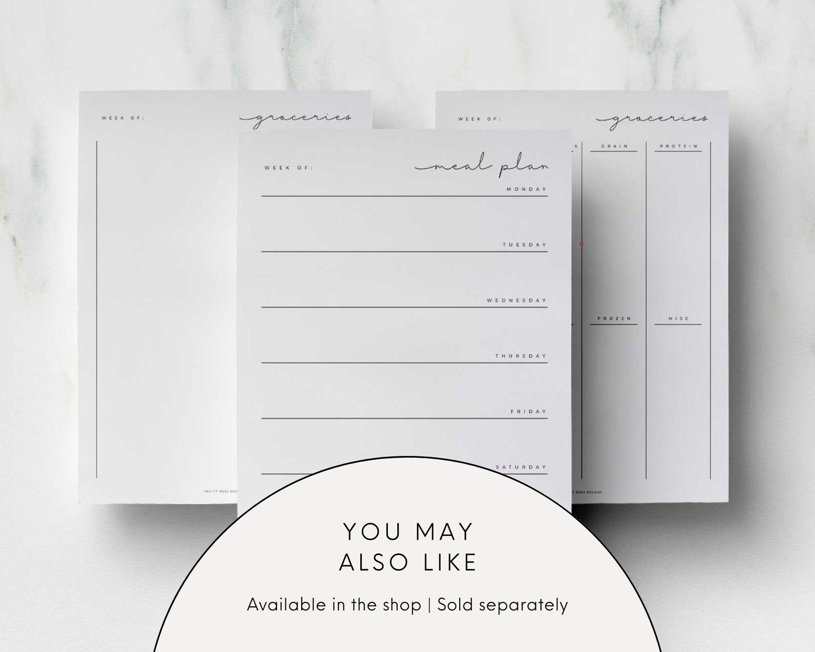 Weekly Planner Printable Minimalist Undated Planner A4 & US Letter - Etsy