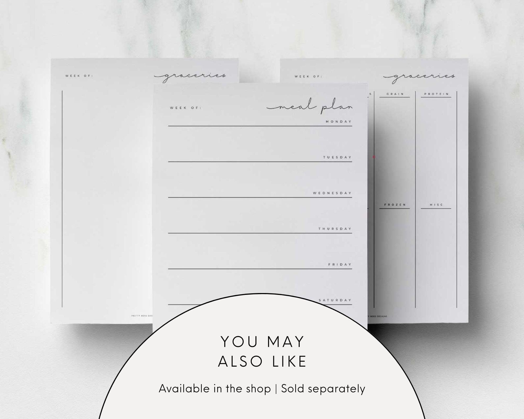 Weekly Planner Printable Minimalist Undated Planner A4 & US Letter - Etsy