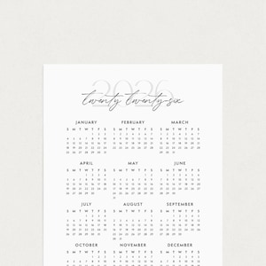Partial view of 2026 calendar  Printable paper.
