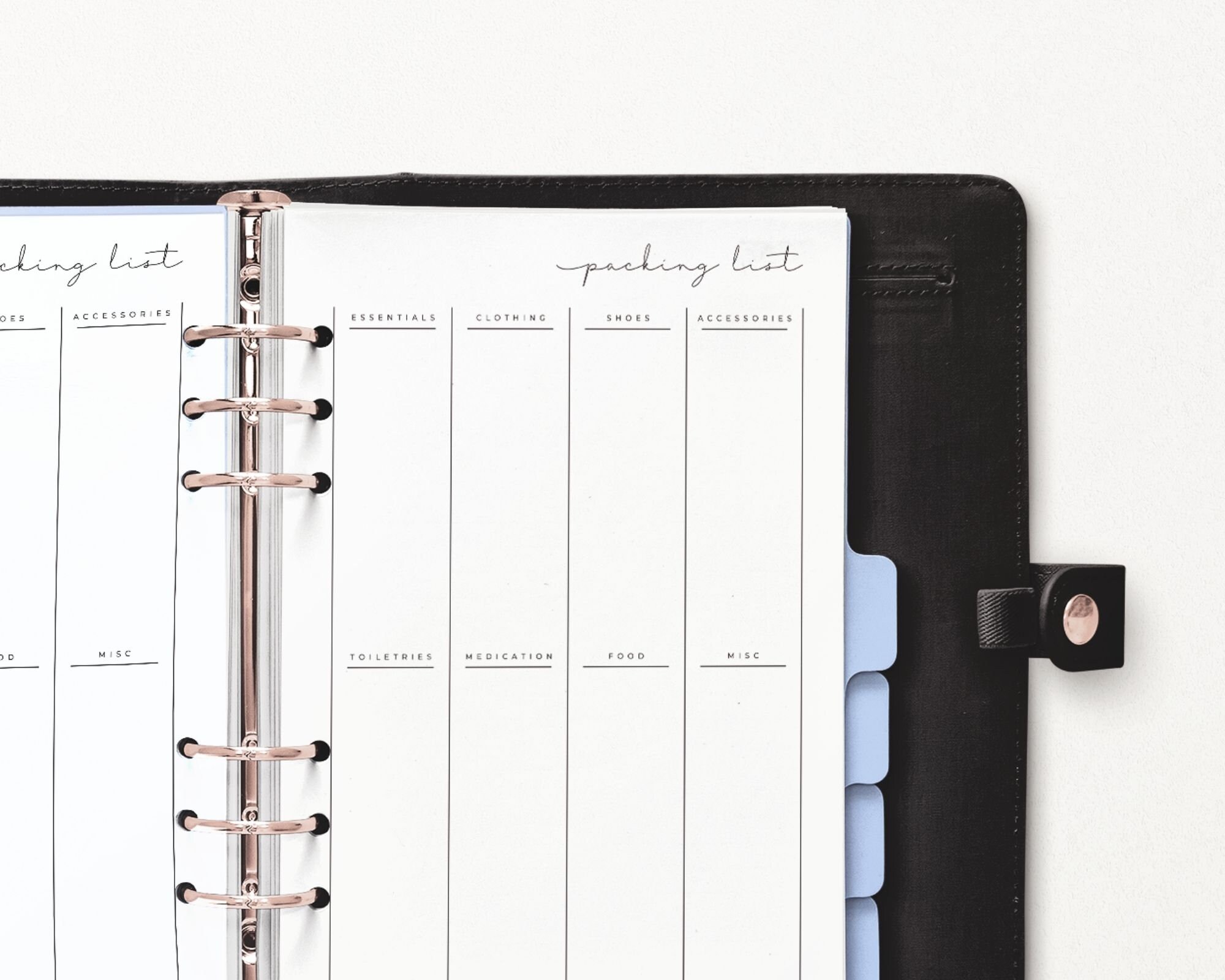 Packing List Template, Vacation Pack List, Travel Planner Printable A4
