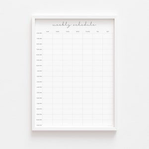 Large Weekly Wall Planner Printable Hourly Weekly Schedule Homeschool Timetable  Digital Download