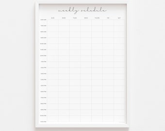 Large Weekly Wall Planner Printable Hourly Weekly Schedule Homeschool Timetable  Digital Download