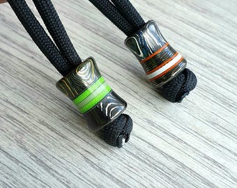 Handgefertigte Karbonfaser Perle: Micarta & G10 Akzente für Lanyards