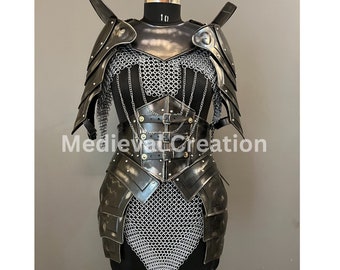 Medieval Ancient Cuirass Armor, Chainmail Armor Brave Lady Armor, Cosplay Armor, Sca Armor, Larp Armor, Fantasy Armor, Gift for Her