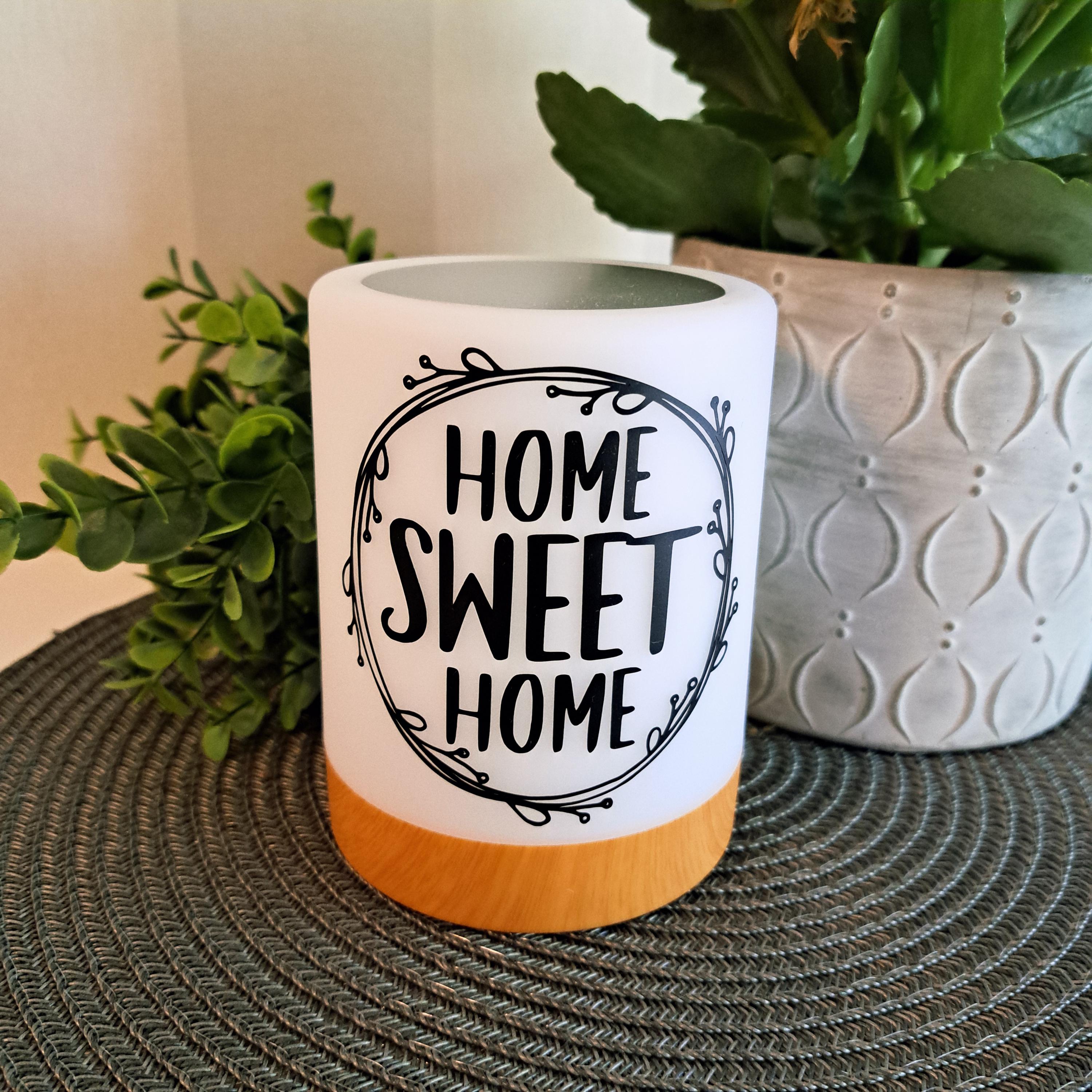 LED-Flasche Mit Home Sweet Home Aufdruck | Rosa Leuchtflasche Mit Glitzer-Effekt | Deko-Lampe Für Wohnzimmer & Geschenk
