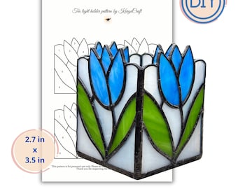 Stained Glass Tulip Tea Light Holder Pattern (Digital Download)