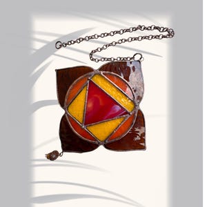 Vitral Muladhara Chakra para ventana, arte espiritual colorido