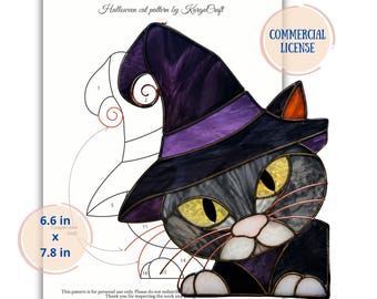 Halloween Owl Stained Glass Pattern, Bird Suncatcher DIY Craft, window corner decor (Digital Download)