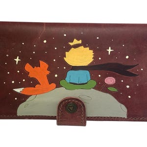 Handgefertigte Leder Geldbörse - Design ""Kleiner Prinz und Fuchs"", Niedliches Portemonnaie, Leder Organiser, Kartenhalter aus Leder, Leder Beutel, Portemonnaie für Frauen."