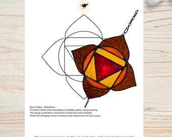Root Chakra Stained Glass Pattern: Muladhara Suncatcher DIY (Digital Download)