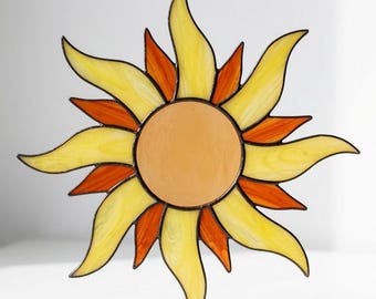 Sun Stained Glass Pattern, Window Decor DIY (png, svg, pdf)