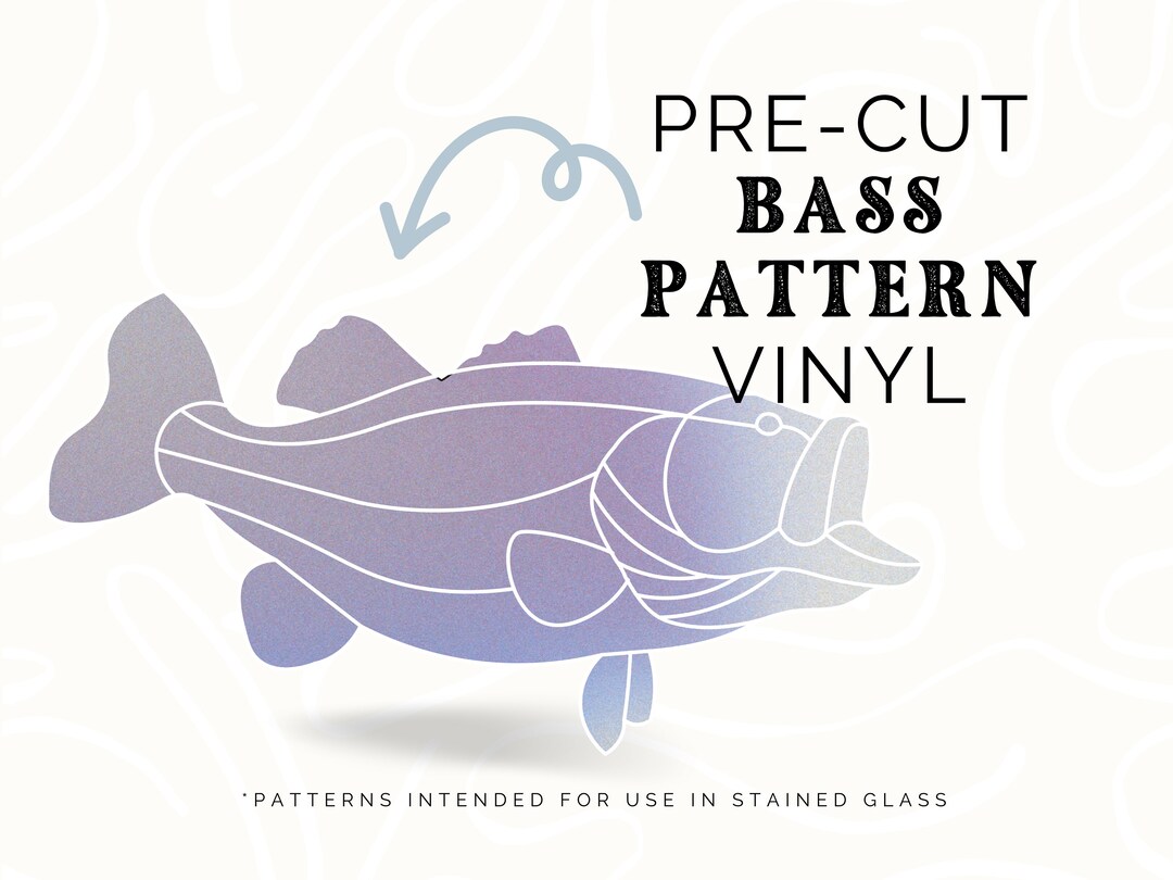 Pre-cut Bass Pattern Vinyl | Stained Glass Sticker Template | Ready to ...