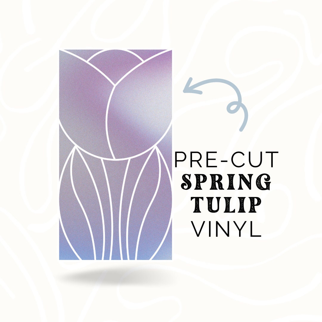 Pre Cut Spring Promise Pre-cut Spring Tulip Pattern Vinyl | Stained Glass Sticker Template ...