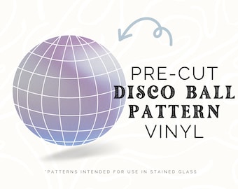 Pre-Cut Disco Ball Pattern Vinyl | Stained Glass Sticker Template | Ready to Apply