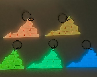 Glow-in-the-Dark Flexible Virginia Keychain