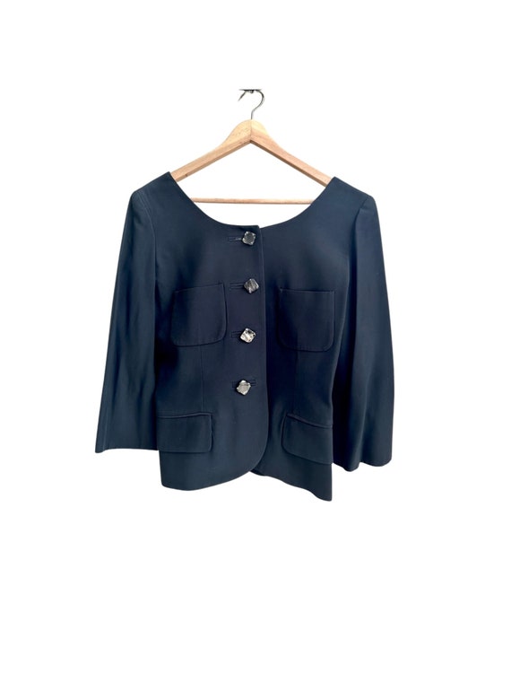 Moschino Couture Black Blazer with Crystal Buttons