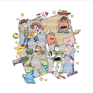 Retro Toy Story Png, Toy Story Clipart, You've Got A Friend In Me Png, Jessie Png, Buzz Png, Alien Png, Cowgirls Png, Cartoon Characters Png