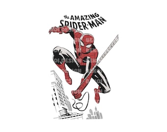 Retro the Amazing Spiderman Png, Spiderman Png, Spider Verse Png, Spiderman Clipart, Spider Verse Clipart, Spiderman, Digital File