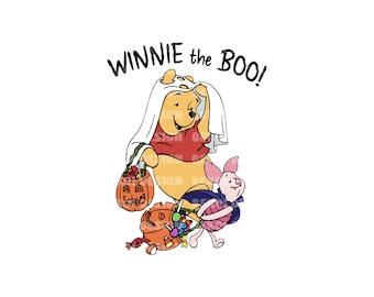 Winnie The Pooh Halloween Png, Winnie The Pooh Svg, Winnie Halloween Pumpkin Png, Winnie Halloween Sublimation, Spooky Png, Trick Or Treat