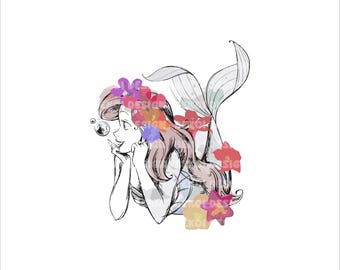 Ariel Png, Little Mermaid Png Svg, Ariel png, Mermaid Clipart, Little Mermaid Png, Princess Png, Instant Download, Digital File