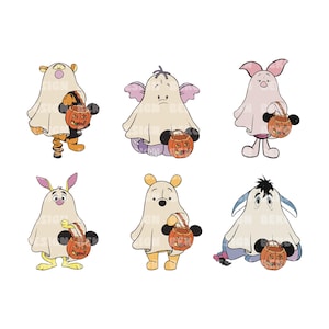 Halloween Winnie The Pooh Bundle  Png, Winnie The Pooh Svg, Winnie Halloween Pumpkin Png, Spooky Png, Trick Or Treat, Halloween Bundle
