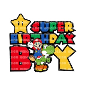 Super Birthday Boy Png, Super Mario Birthday Svg, Super Mario Birthday Png, Mario Svg, Mario Sublimation, Birthday Boy Png Svg