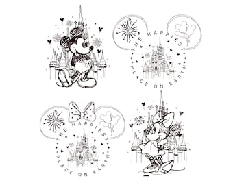 Two Sided Mouse Png Svg, The Happiest Place One Earth Png, Mouse Png, Family Vacation,Magical Castle Svg, Cricut File