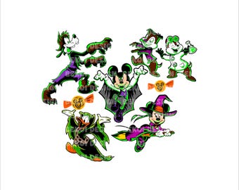 Mouse And Friends Vampire Halloween Png, Halloween Costume Png, Trick Or Treat Png, Spooky Vibes Svg, Halloween Sublimation, Pumpkin Png
