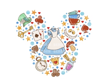 Alice in Wonderland Png, Alice in Wonderland Digital Sublimation Png File, Clipart, Shirt Sublimation Png, Alice Png, Only Png